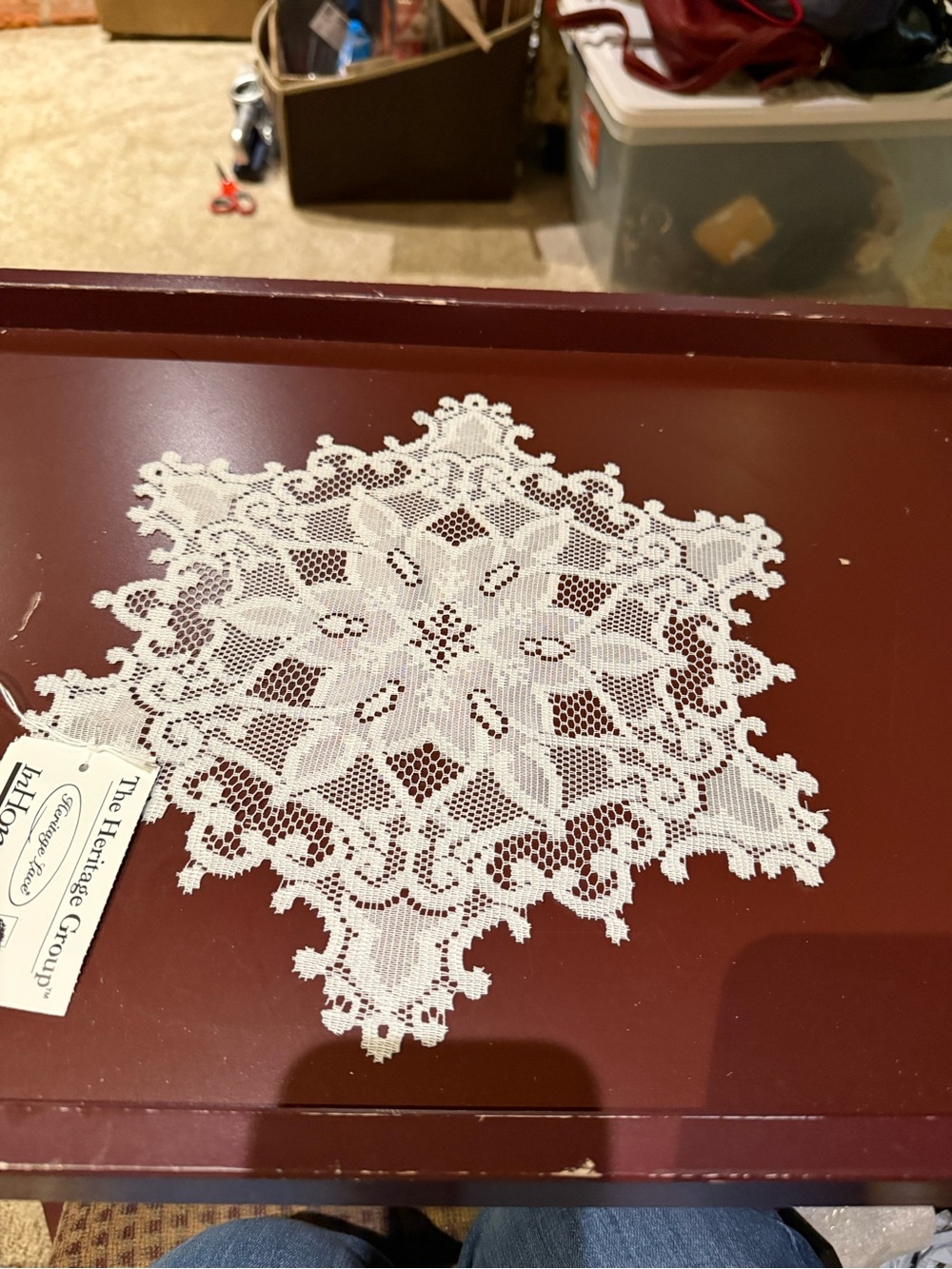NWT Heritage Lace White Snowflake Round Doily 12" Holiday Winter Home Decor
